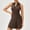 Brown, variant on juhao Women's Tennis Golf Dress Quick Dry Breathable Active Exercise Workout Sports Athletic Dresses for Women V Neck Zipper Slim Fit Fitness Dress