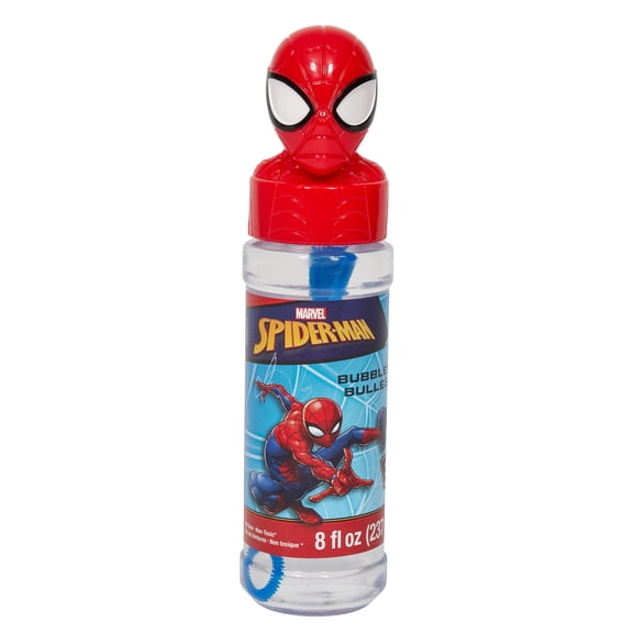 Little Kids Inc Spiderman 8 fl oz Bubble Solution with Sculpted Character Topper