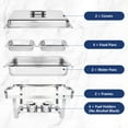 thumbnail image 6 of IMACONE Chafing Dish Buffet Chafer Set 2 Packs 8 Qt. Foldable Rectangular Stainless Steel Chafer Set with 2 Half Size Food Pans, 6 of 9
