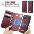 thumbnail image 3 of CaseMe Wallet Case for iPhone Air Compatible with Magsafe, 2-in-1 PU Leather【RFID Blocking】Flip Card Holder Stand Shockproof Magnetic Detachable Cover for iPhone Air 6.5",Wine Red,For iPhone Air, 3 of 10