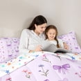 thumbnail image 4 of Erosebridal Dreamy Purple Bow Bedding Comforter Set 7pcs for Kid, Cartoon Floral King Bedding Sets, 4 of 7