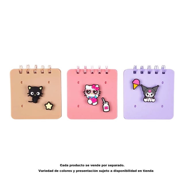 Mini Libreta MyShop Hello Kitty y sus amigos Espiral con Cubierta de Silicón Varios Modelos 1 Pieza