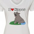 thumbnail image 4 of Inktastic I Love Hippos Women's V-Neck T-Shirt, 4 of 5
