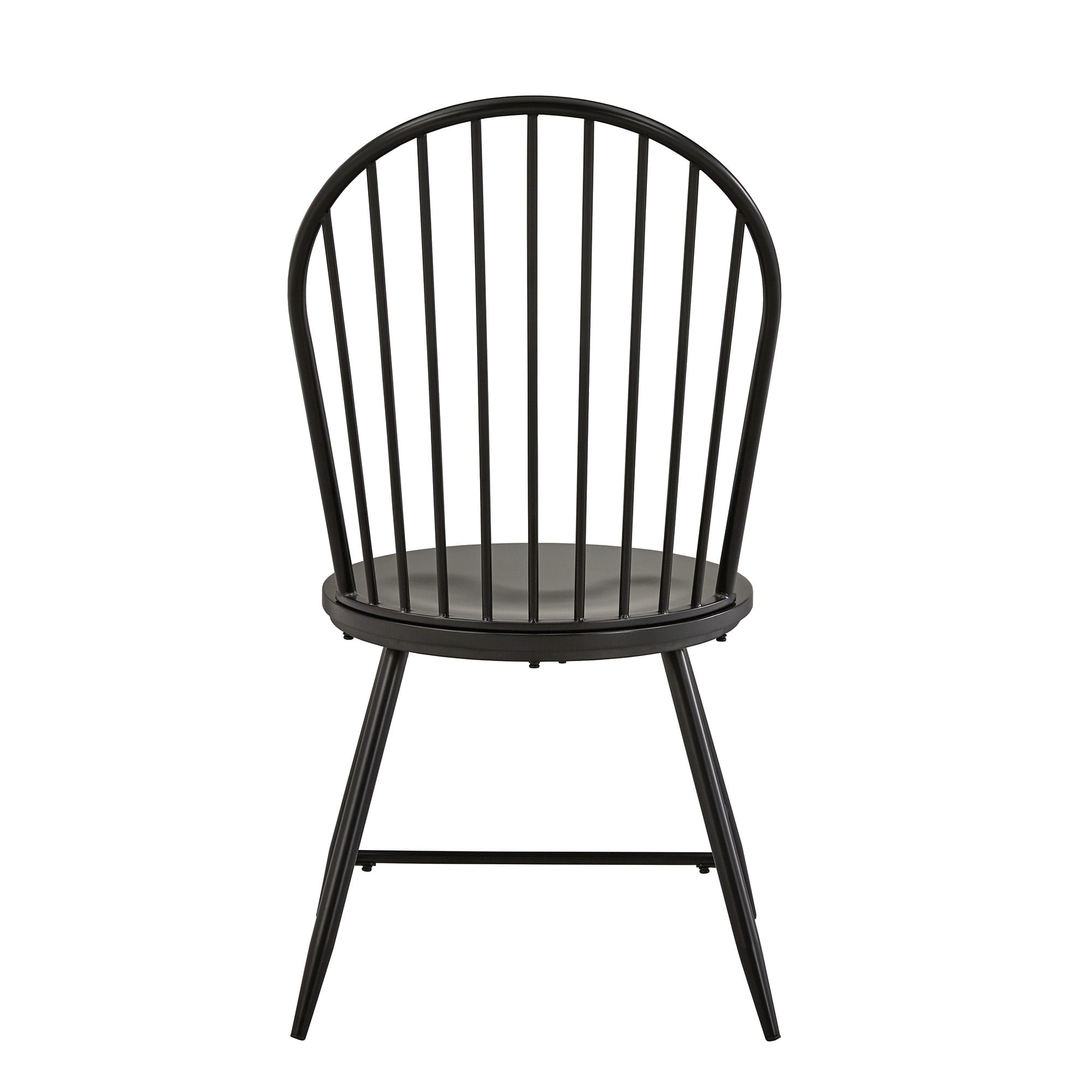 Weston Home Lydford Hoop High Back Windsor Metal Side Chair with Wood Seat, Black (Set of 2)