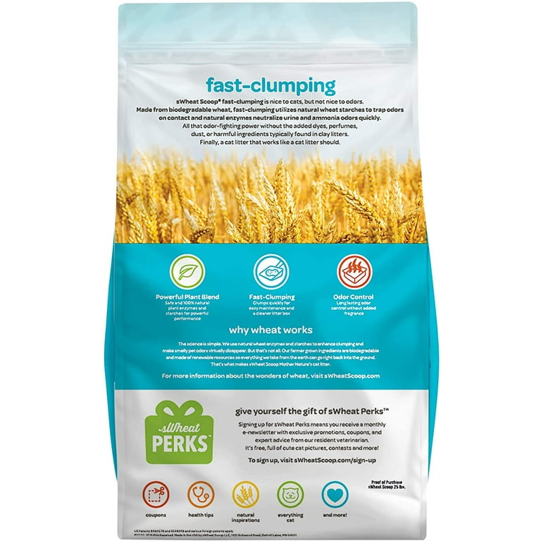 sWheat Scoop Wheat Based Natural Cat Litter Original Fast