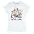 thumbnail image 5 of Sun and Sand Drink in My Hand T-Shirt But its a Dry Heat Funny Skeleton Desert Summer Beach Vacation Women's Tee, 5 of 7