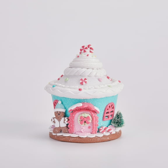 Lighted Gingerbread House Figurine: Christmas Decoration with Lights for Festive Winter Tabletop Display