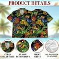 thumbnail image 4 of Taco Dinosaur T-rex Hawaiian Shirt for Men, Button Down Summer Beach Short Sleeve, Floral Style, S-5XL, 4 of 5