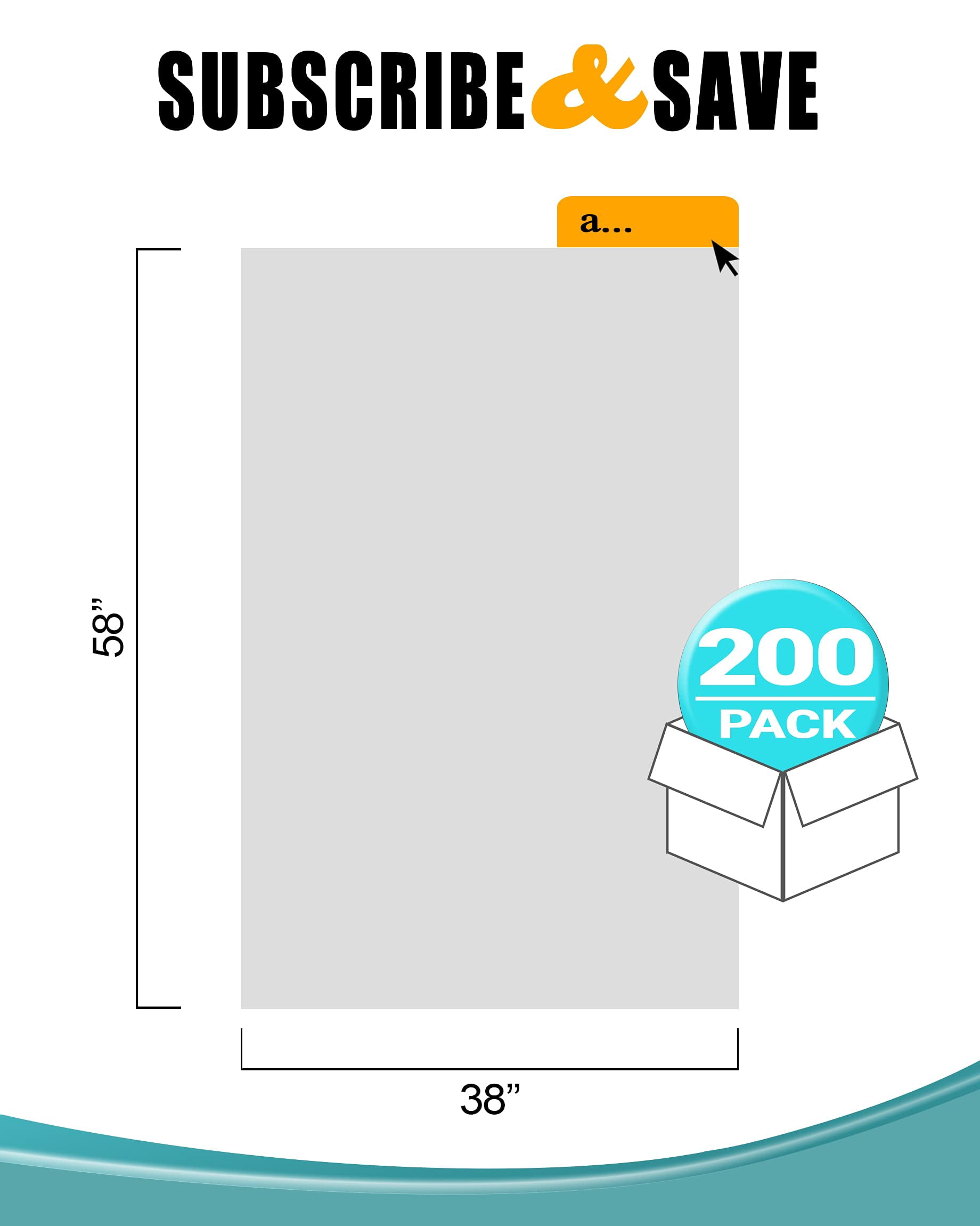 Garbage Bags High Density Plastic Clear 200 count 38 x 58 in 60 gallon Regular Duty