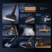 roborock F25 series Ultra Steam Wet Dry Vacuum Cleaner, 356°F Steam Mop & 187°F Hot Water Cordless Vacuum Mop All in One, Floor Washer with Blue Light, 194°F Self-Cleaning, 180° Lay-Flat