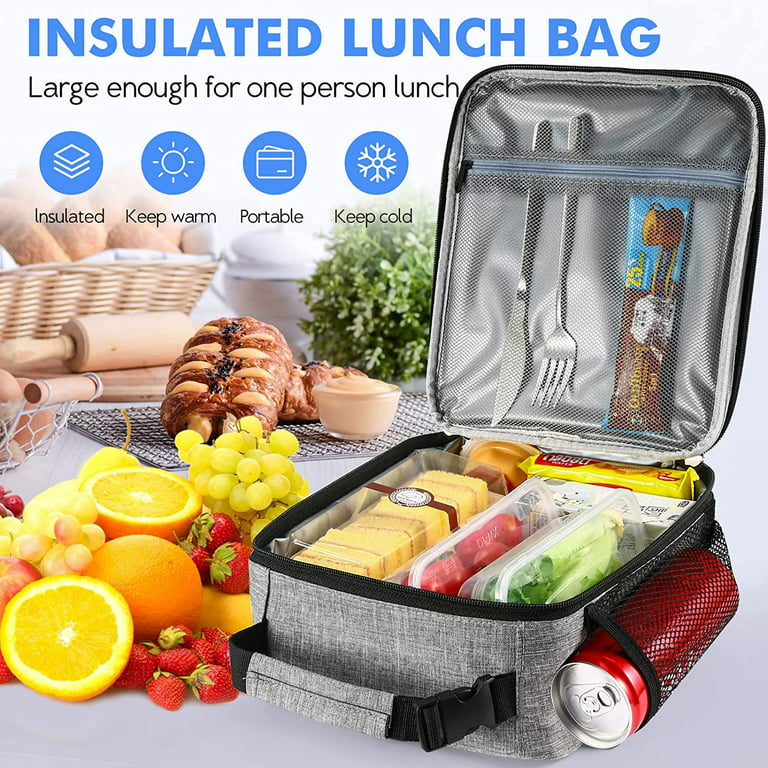 Insulated Lunch Bag Reusable Lunch Box Tote Bag for Women, Men, Adults –  KAMO