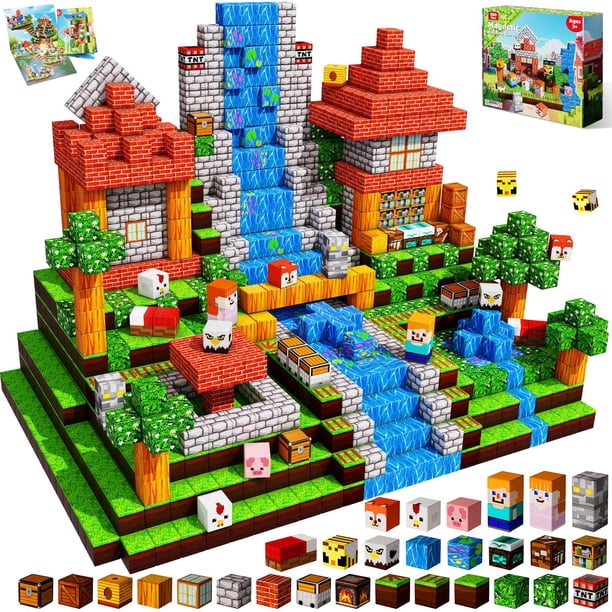 Bloques magnéticos Annexfun, 200 unidades, para niños a partir de 3 años, con folleto de ideas