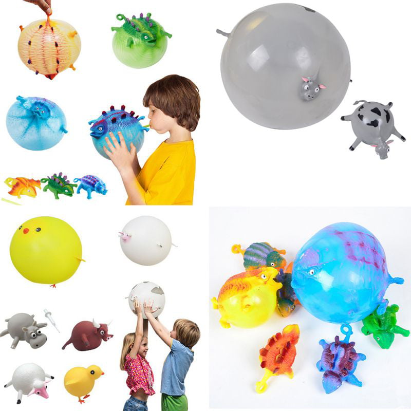 Dinosaur Blow Up Inflatable Balloon Ball Funny Bouncing Kids Stress Toy J0J9 