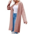 thumbnail image 6 of UTSJKR Womens Long Cardigan Sweaters Chunky Open Front Oversized Slouchy Knit Fall Trendy Coat Lapel Jackets Pink M, 6 of 8