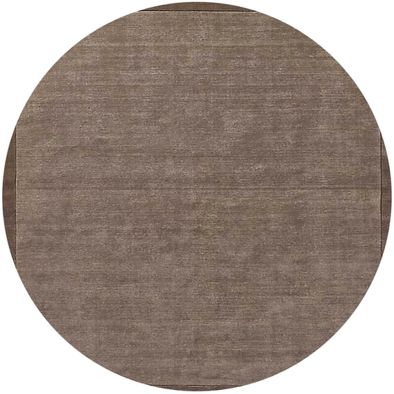 Ahgly Company Machine Washable Indoor Round Industrial Modern Dark Almond Brown Area Rugs, 8' Round