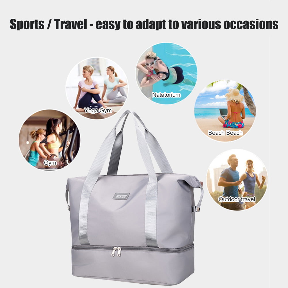 Women Gym Fitness Bag Large Capacity Waterproof Sport Travel Duffel Tote Bag 
