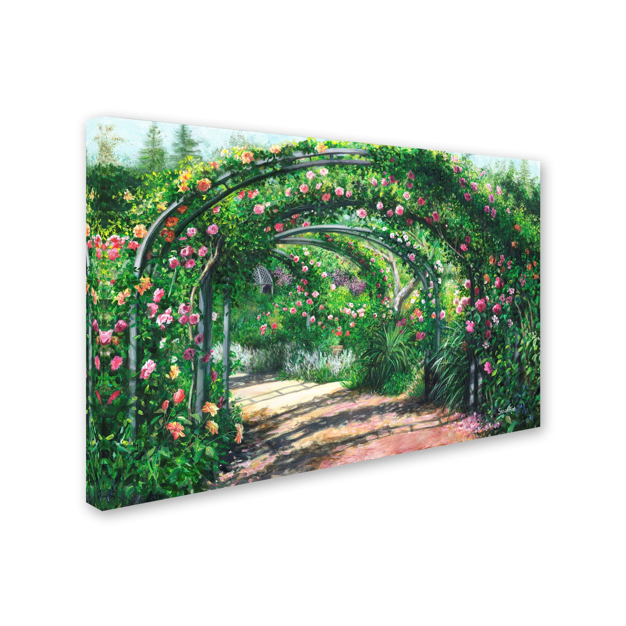 Trademark Fine Art 'Rose Garden Arches' Canvas Art by Susan Rios