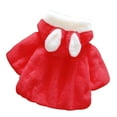 thumbnail image 5 of LFEOOST Baby Boy's Girl's Winter Cape Coat Faux Fur Coat Newborn Infant Baby Girl Jacket Cape Cloak Thick Buttons Warm Jacket Outerwear Red 9-12 Months, 5 of 5