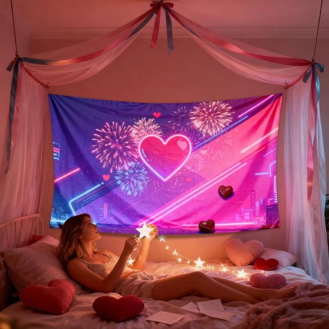 Tapiz de poliéster para festivales, decoración navideña, 180 x 114 cm, tapices de San Valentín, decoración de habitaciones, revestimientos de paredes, tapices para el hogar, tapices de San Valentín, d