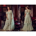 thumbnail image 4 of Event Wear Indian Designer Anarkali Sharara Dress Pakistani Salwar Kameez Suits ( Sky Blue, XXL - 46 ), 4 of 5