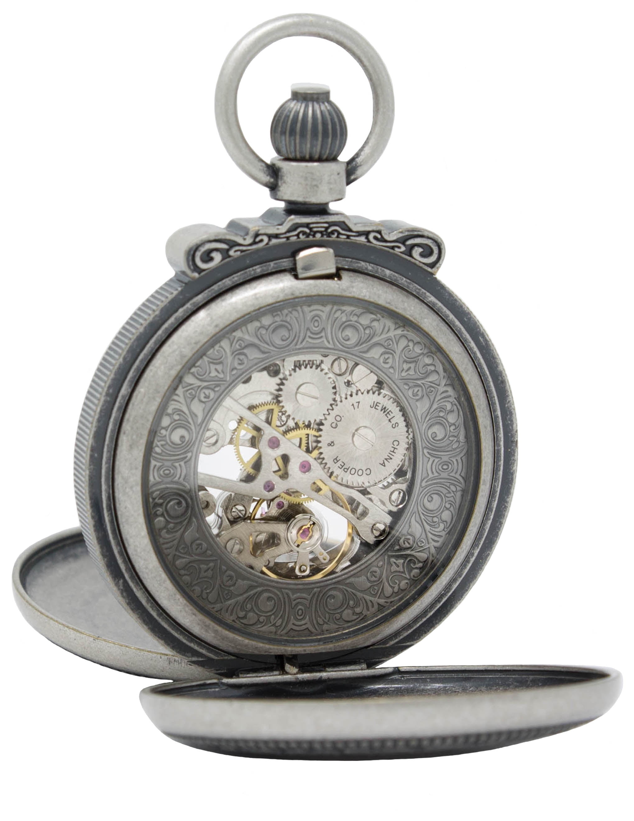 Silver mechanical top pocket watch