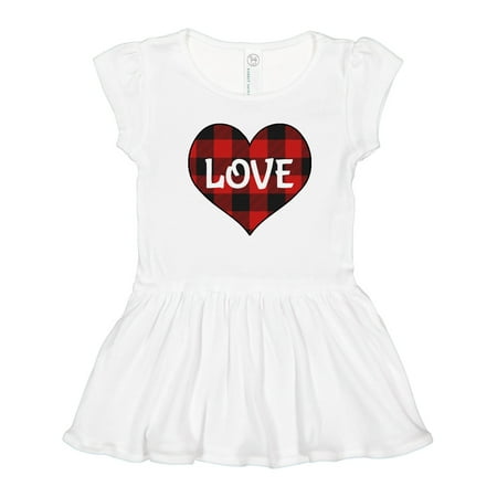 

Inktastic Valentine Buffalo Plaid Love Gift Toddler Girl Dress