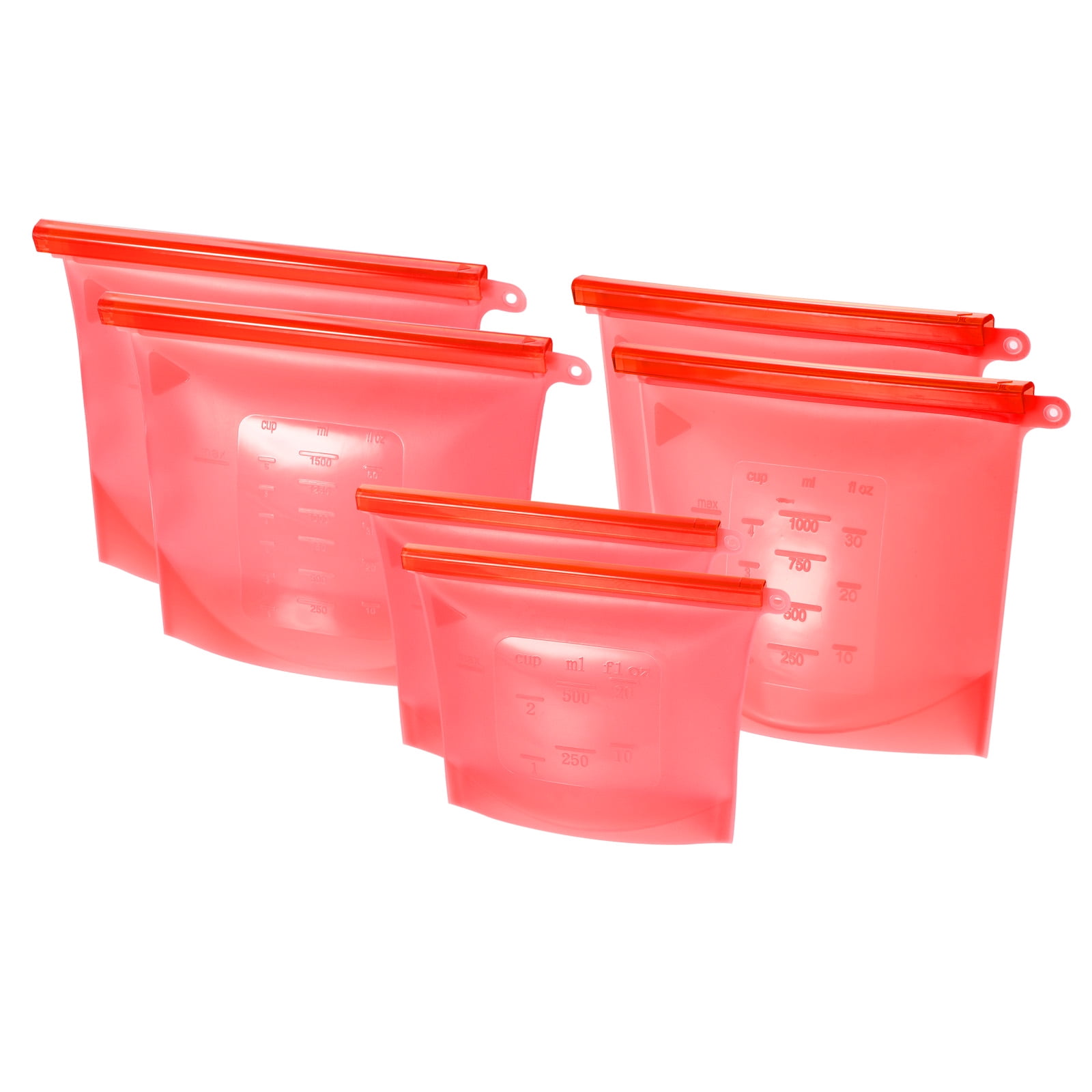 Uxcell Reusable Food Storage Bags 6PCS, Silicone Freezer Bags Leakproof Food, Snack, Sandwich