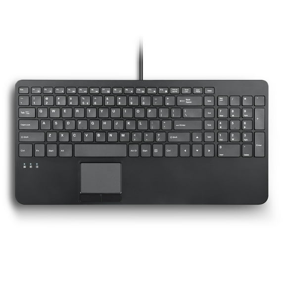 Perixx PERIBOARD-534 US, Wired Compact USB Keyboard with Touchpad - X Type Scissor Keys - 15.63x7.80x1.18 inches - Build-in 2 USB Hubs and Number Pad