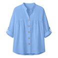 thumbnail image 4 of Njagoc3 Linen Button down Shirt Women Summer Fall Fashion Long Sleeve Cotton Gauze Tops Dressy Casual Work Blouse, 4 of 6