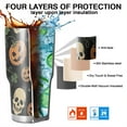 thumbnail image 7 of 30oz Skull Pumpkin Halloween Pattern Tumblers Stainless Steel Tumbler with Lid and Straw,Vacuum Insulated Double Wall Travel Tumbler Cups Mug with Cleaning Brush for Coffee,Tea, 7 of 7
