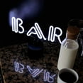 thumbnail image 3 of Amped & Co Bar Neon Table Light, Retro Typography Font, Real Neon, White, Large 9x13, 3 of 8