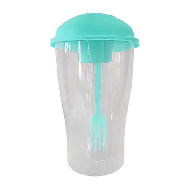 Taza portátil con tenedor - Recipiente de comida bajo en calorías para avena de cereales verde Ehuebsd Libre de BPA