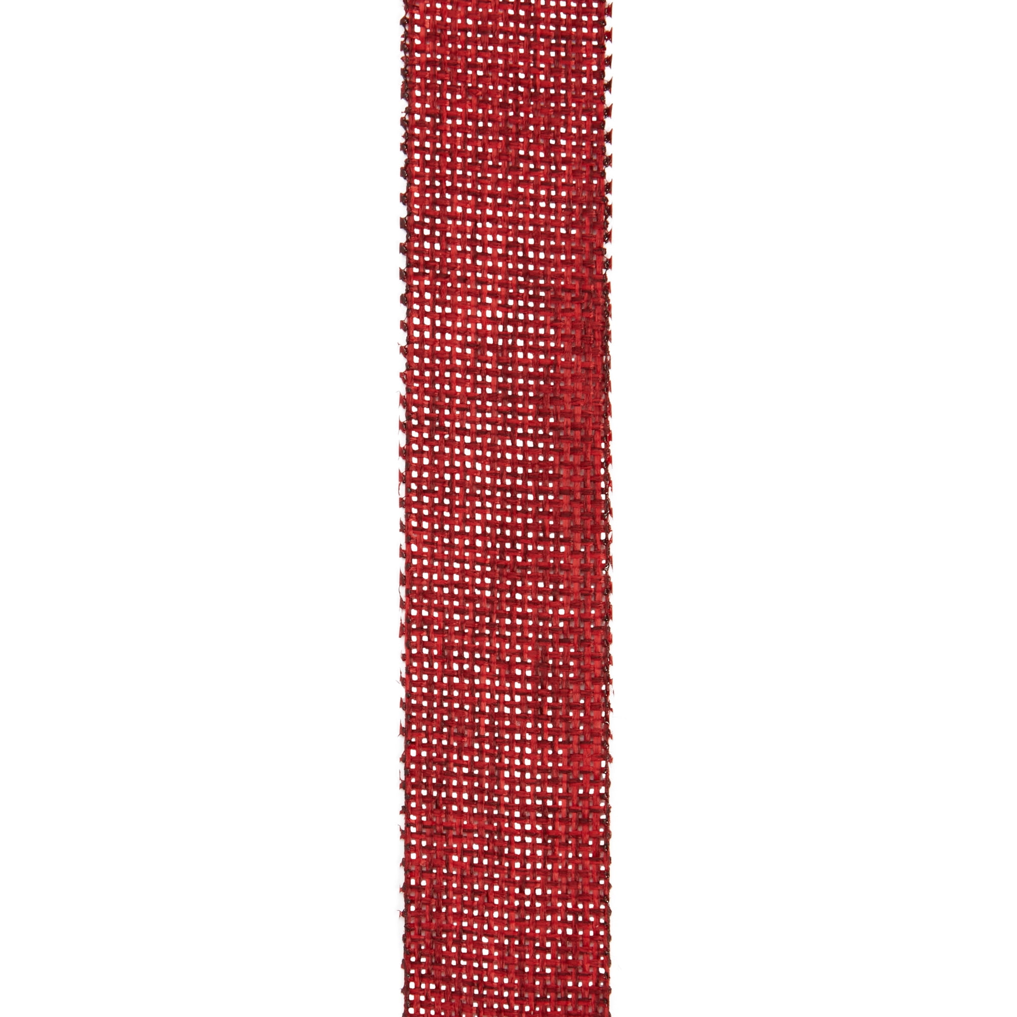 Offray Ribbon, Red 7/8 inch Woven Burlap Woven Ribbon for Crafts, Gifting, and Wedding, 9 feet, 1 Each