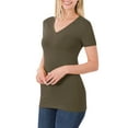 thumbnail image 3 of Niobe Clothing Womens V-Neck Cotton Short Sleeve Long T-Shirt Top, 3 of 6