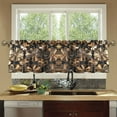 thumbnail image 4 of Yayeee Kitchen Curtains Tier Set of 2 Light Filtering 57"x24" Over Sink Window Panels, Metallic Flower, 4 of 7