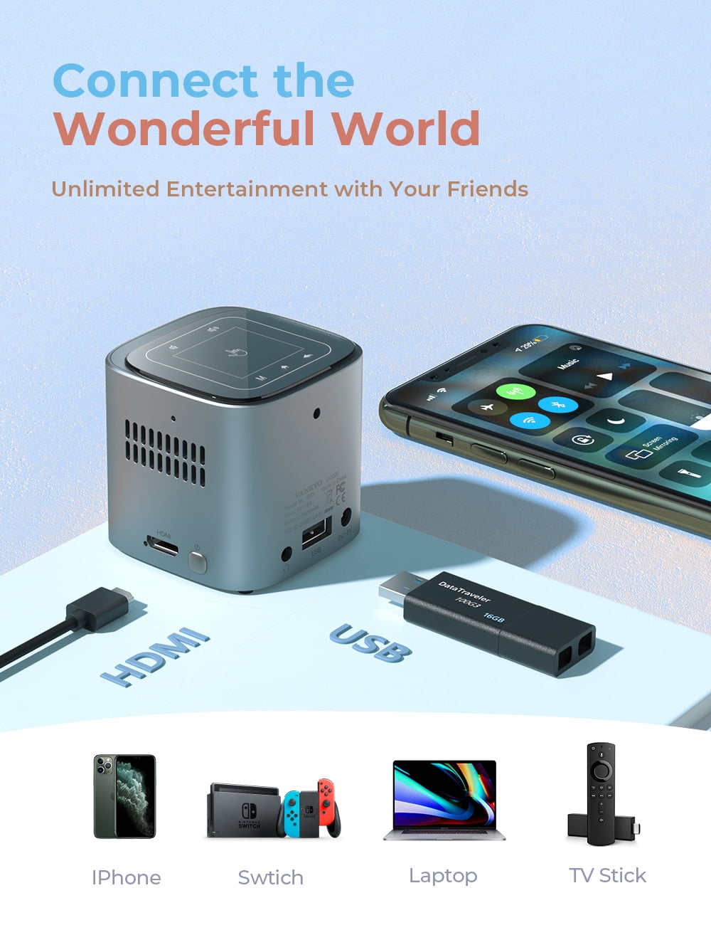 【美品】Projector GO300 Vankyo GO300 DLP Projector Specs