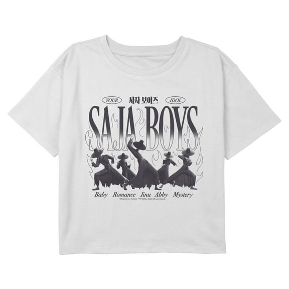 Girls KPop Demon Hunters Your Saja Boys Idols Flames Cropped T-Shirt