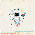 thumbnail image 4 of Inktastic Astronaut the Moon Spaceship and Shooting Star for Light Colors Girls Toddler Dress, 4 of 5