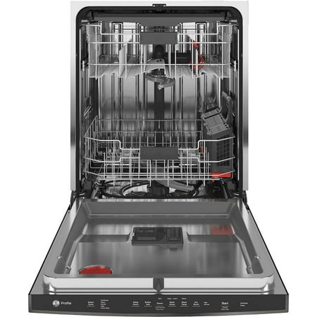 GE Profile - Top Control Built-In Dishwasher with Stainless Steel Tub, 3rd Rack, 45dBA - Black stainless steel