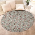 thumbnail image 4 of Gray Christmas Icon Pattern Round Blanket,Comfortable Soft Flannel Throw Blanket,All Season,Warm Lightweight Blankets for Sofa Bed Couch Living Room Chair 60"x60", 4 of 5