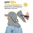 thumbnail image 6 of Sun Hat for Men, Sun Cap with Neck Flap for Fishing, Safari, Cycling, Hiking, Garden, Backpacking, UPF50+, Grey, 6 of 7