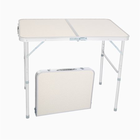 Kmowoo 90 x 60 x 70cm Home Use Aluminum Alloy Folding Table White