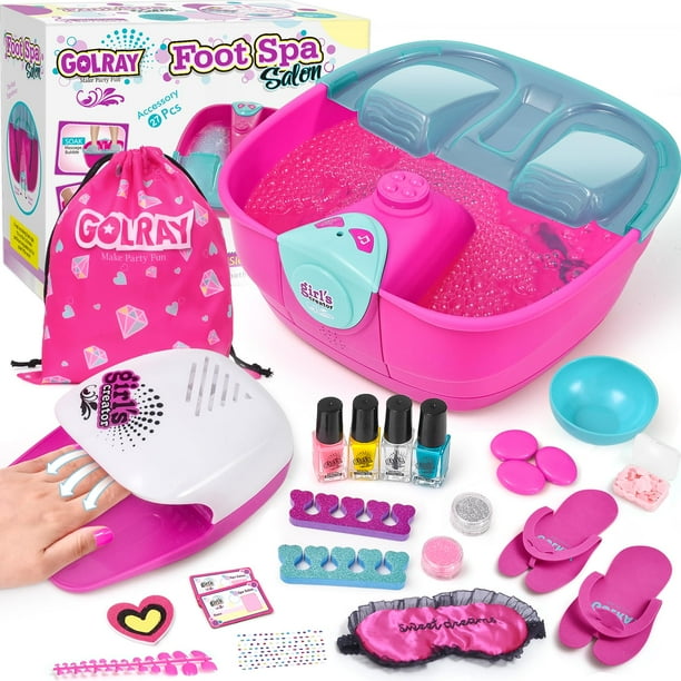 Kit de spa para pies y uñas Golray para niños de 5 a 12 años con bolsa de almacenamiento