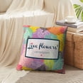 thumbnail image 4 of LALILO Throw Pillow Covers Colorful Flowers Retro Colorful Floral Cushion Cover 18" x 18", 2 Pack, 4 of 6