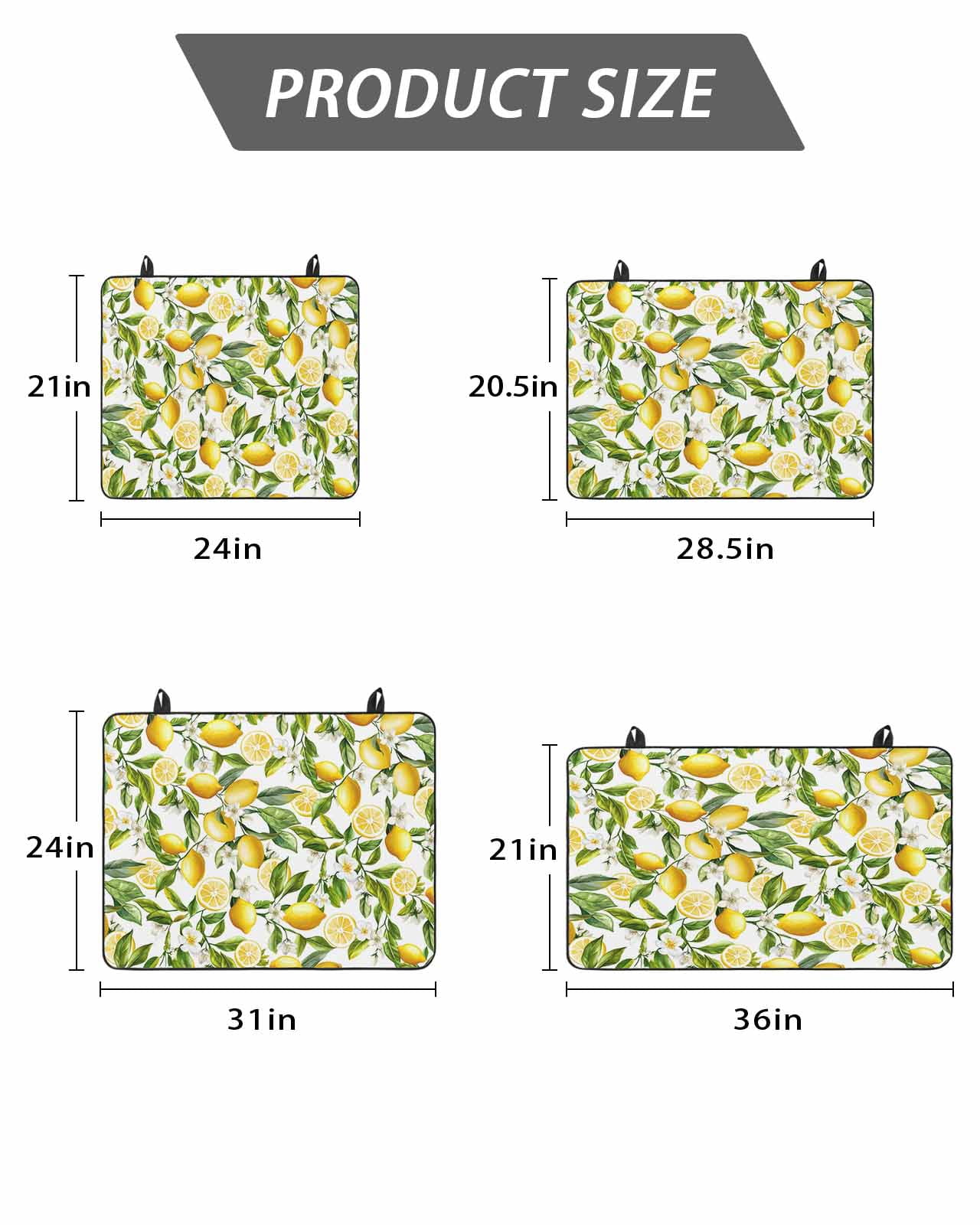 Stove Top Covers for Electric Stove, Lemon Yellow Glass Stovetop Cover Protector, Country Watercolor Floral Leaf Green White Induction Cooktop Protector Oven Mat for Kitchen Countertop 24"x21"