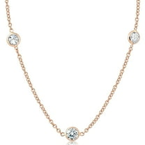 Pompeii 2 Ct Diamonds By The Yard Necklace 14K Rose Gold Lab Grown Diamond (JK,VS)