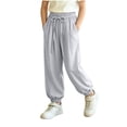 thumbnail image 3 of Pretxorve Kids Girls Wide Leg Pants Light Loose Casual Everyday Bottoms Sizes 1-14Y, 3 of 5