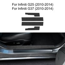 Car Door Sill Cover with Suede for 2010-2014 Infiniti G25 G37 Car Interior Accessories, Black
