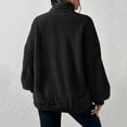 thumbnail image 3 of Fiaer,Women's Sweatshirt Fuzzy Quarter Zip Cozy Hooded Pullover Soft Plus Size Tops 2025 Fall Trendy Clothes Black XL, 3 of 7