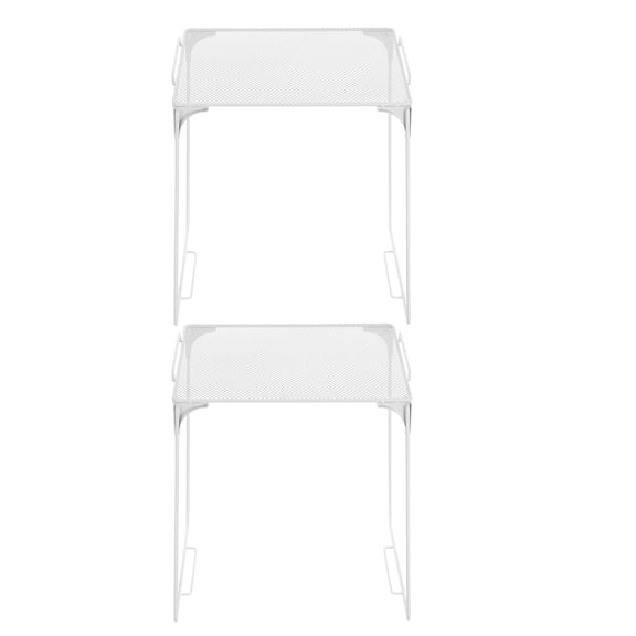WRISTBIQUE White Metal Mesh Shelf, Flexible Storage, High Breathability, Home, 2Pcs